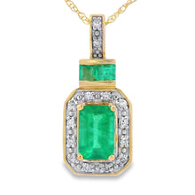 Load image into Gallery viewer, .64ct Emerald Diamond Fashion Pendants 14KT Yellow Gold
