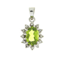Load image into Gallery viewer, .96ct Peridot Diamond Fashion Pendants 10KT White Gold