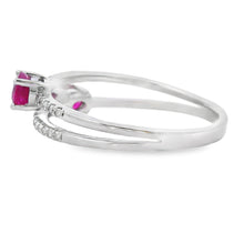 Load image into Gallery viewer, .59ct Ruby Diamond Ring 14KT White Gold