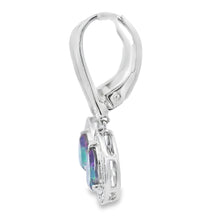 Load image into Gallery viewer, Mystic Fire Topaz Dangle Earrings 10KT White Gold