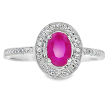 Load image into Gallery viewer, .67ct Ruby Diamond Ring 10KT White Gold
