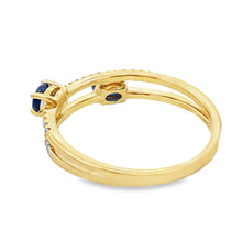Load image into Gallery viewer, .61ct Sapphire Diamond Ring 14KT Yellow Gold