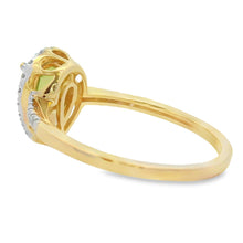 Load image into Gallery viewer, Natural 1.10ct Peridot Diamond Ring 14KT Yellow Gold