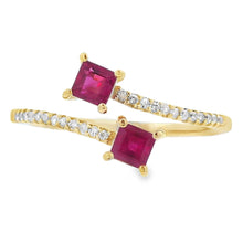 Load image into Gallery viewer, .57ct Ruby Diamond Ring 14KT Yellow Gold