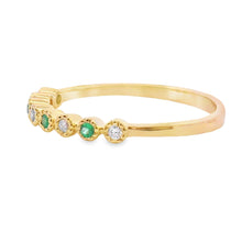 将图片加载到图库查看器,Emerald Diamond stackable band set 14KT Yellow Gold