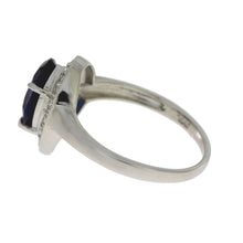 Load image into Gallery viewer, Created Sapphire Moissanite Ring Sterling Silver