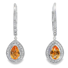 将图片加载到图库查看器,.88ct Amethyst Diamond Dangle Earrings 10KT White Gold