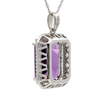 Load image into Gallery viewer, Amethyst Diamond Fashion Pendants 14KT White Gold