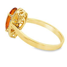 Load image into Gallery viewer, Genuine 2.93ct Citrine Diamond Ring 14KT Yellow Gold