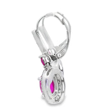 将图片加载到图库查看器,3.50ct Ruby Diamond Dangle Earrings 10KT White Gold