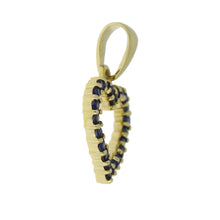 Load image into Gallery viewer, .37ct Sapphire Heart Love Pendant 10KT Yellow Gold