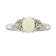 Load image into Gallery viewer, .01ct Opal Diamond Ring 10KT White Gold