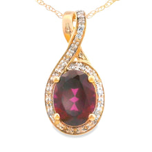 将图片加载到图库查看器,1.61ct Garnet Diamond Fashion Pendants 14KT Yellow Gold