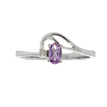 将图片加载到图库查看器,.02ct Amethyst Diamond Ring 10KT White Gold