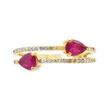 Load image into Gallery viewer, .62ct Ruby Diamond Ring 14KT Yellow Gold