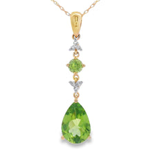 Load image into Gallery viewer, Peridot Diamond Fashion Pendants 10KT Yellow Gold