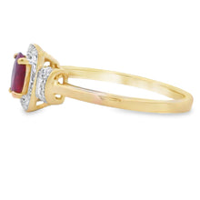 将图片加载到图库查看器,Genuine .65ct Ruby Diamond Ring 10KT Yellow Gold