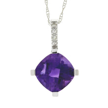 Load image into Gallery viewer, Amethyst Diamond Fashion Pendants 10KT White Gold