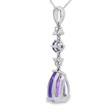 Load image into Gallery viewer, Amethyst Diamond Fashion Pendants 10KT White Gold