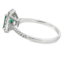 Load image into Gallery viewer, Genuine 1.26ct Emerald Diamond Ring 10KT White Gold