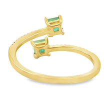 Load image into Gallery viewer, .47ct Emerald Diamond Ring 14KT Yellow Gold