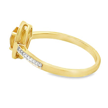 Load image into Gallery viewer, Natural .51ct Citrine Diamond Ring 10KT Yellow Gold