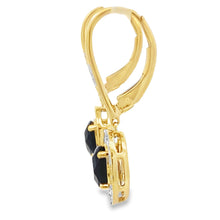 将图片加载到图库查看器,1.05ct Onyx Diamond Dangle Earrings 10KT Yellow Gold