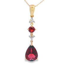 将图片加载到图库查看器,2.25ct Garnet Diamond Fashion Pendants 10KT Yellow Gold