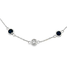Load image into Gallery viewer, .67ct Sapphire Diamond Bracelet 14KT White Gold