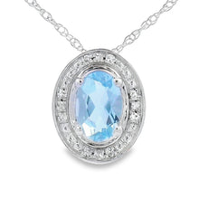 Load image into Gallery viewer, Aquamarine Diamond Fashion Pendants 10KT White Gold