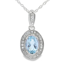 Load image into Gallery viewer, Aquamarine Diamond Fashion Pendants 10KT White Gold