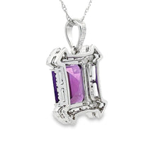 将图片加载到图库查看器,Amethyst Diamond Fashion Pendants 10KT White Gold
