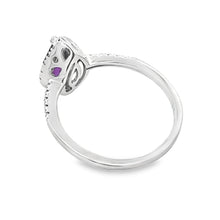 将图片加载到图库查看器,.98ct Amethyst Diamond Ring 14KT White Gold