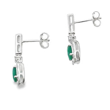 将图片加载到图库查看器,Chalcedony Diamond Dangle Earrings 10KT White Gold