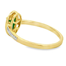 将图片加载到图库查看器,.55ct Chalcedony Diamond Ring 10KT Yellow Gold