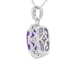 Load image into Gallery viewer, Amethyst Diamond Fashion Pendants 10KT White Gold