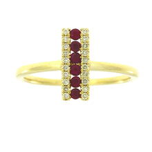 将图片加载到图库查看器,Natural .30ct Ruby Diamond Ring 14KT Yellow Gold