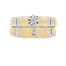 Load image into Gallery viewer, Diamond Engagement Ring Set Sterling Silver 14KT Gold
