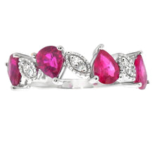 Load image into Gallery viewer, Natural 1.24ct Ruby Diamond Ring 14KT White Gold