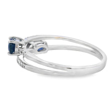 将图片加载到图库查看器,.75ct Sapphire Diamond Ring 14KT White Gold