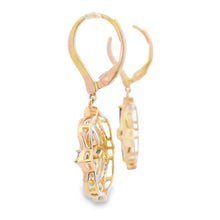 Load image into Gallery viewer, Sapphire Diamond Dangle Earrings 14KT Yellow Gold