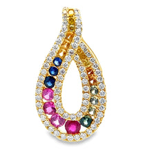 Load image into Gallery viewer, .91ct Multi Sapphire Fashion Pendants 14KT Yellow Gold