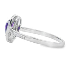 将图片加载到图库查看器,.42ct Amethyst Diamond Ring 10KT White Gold