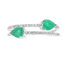 Load image into Gallery viewer, .50ct Emerald Diamond Ring 14KT White Gold