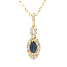 Load image into Gallery viewer, Sapphire Diamond Fashion Pendants 10KT Yellow Gold