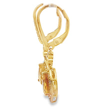 Load image into Gallery viewer, 1.88ct Citrine Diamond Dangle Earrings 10KT Yellow Gold