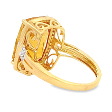 Load image into Gallery viewer, 4.42ct Citrine Diamond Ring 14KT Yellow Gold