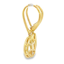 Load image into Gallery viewer, Rose Quartz Diamond Dangle Earrings 10KT Yellow Gold