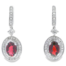 将图片加载到图库查看器,1.20ct Garnet Diamond Dangle Earrings 10KT White Gold