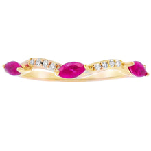 将图片加载到图库查看器,.21ct Ruby Diamond stackable band set 14KT Yellow Gold